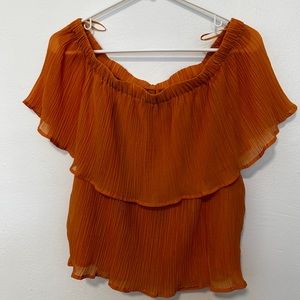 Express New with tags off the shoulder burnt orange top